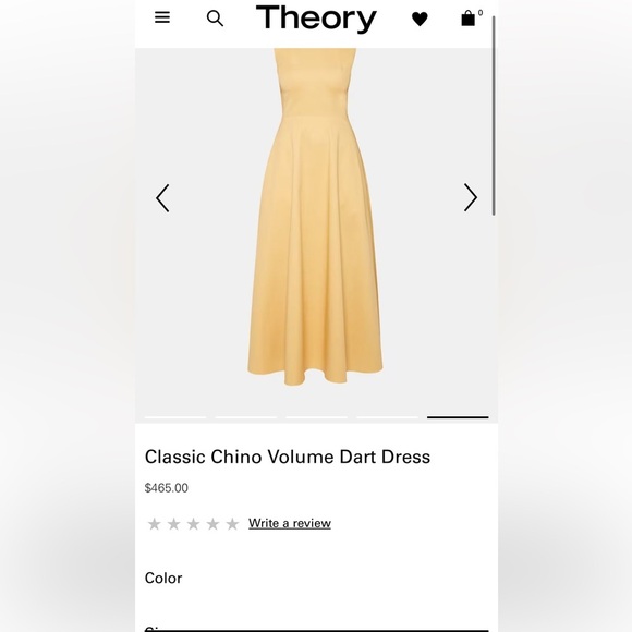 Theory Classic Chino Volume Dart Yellow Dress - Picture 5 of 11